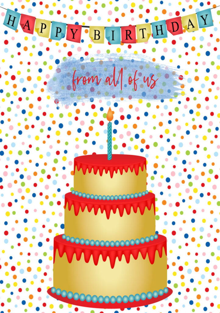 GruppenGlückwunschkarte “Happy Birthday from all of us” Ocardoo