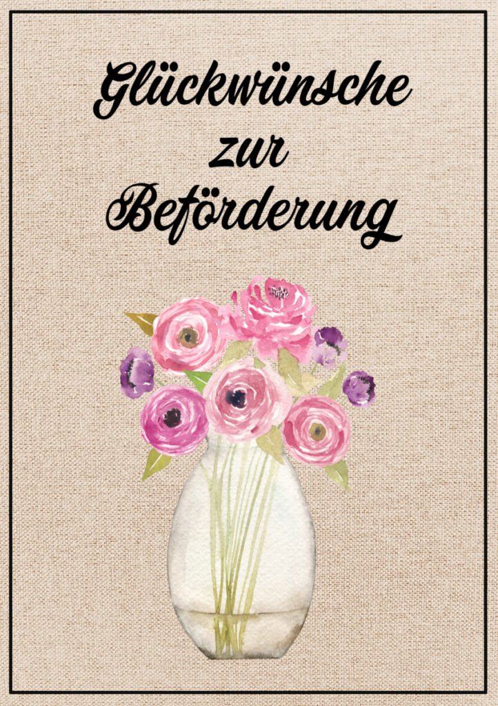 “Glückwünsche zur Beförderung” klassische Glückwunschkarte mit