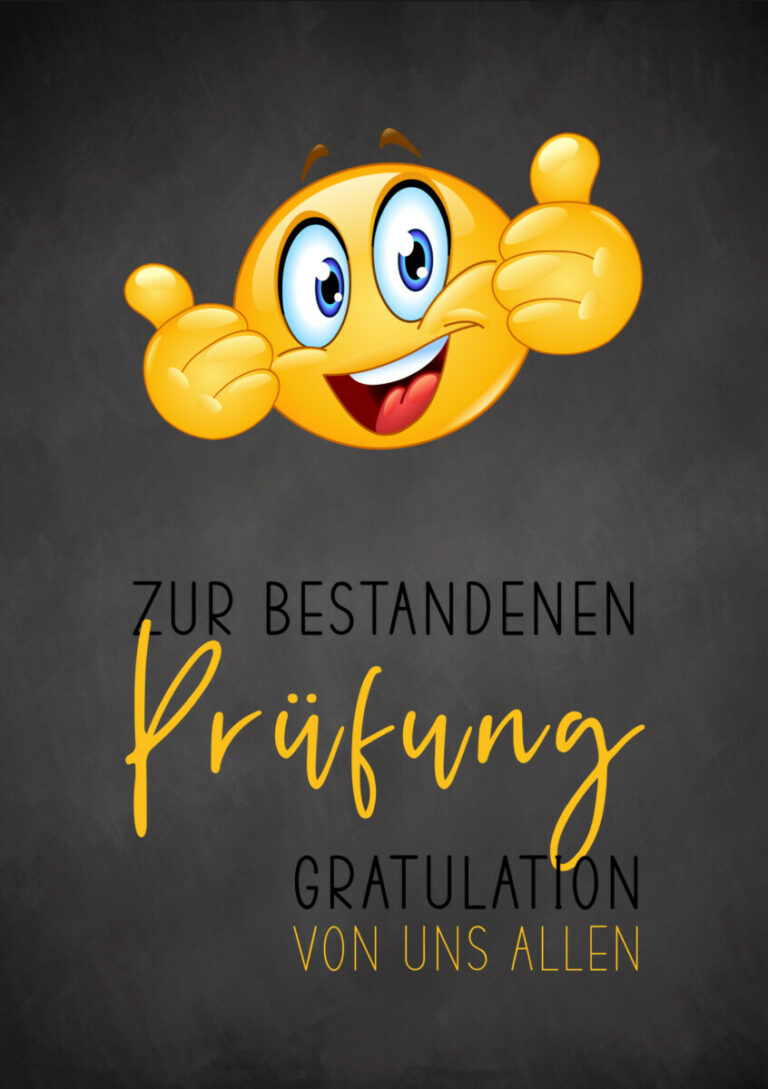 “Zur bestandenen Prüfung Gratulation von uns allen” Emoji