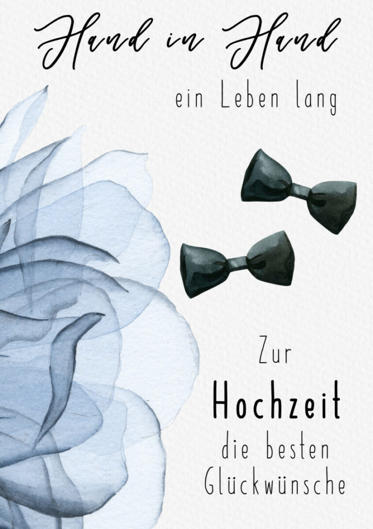 Gruppen Glückwunschkarte zur Schwulenhochzeit “Hand in Hand ein Leben